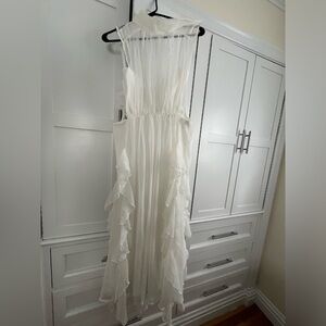 Vici Ravenna Tiered Halter Maxi Dress - White